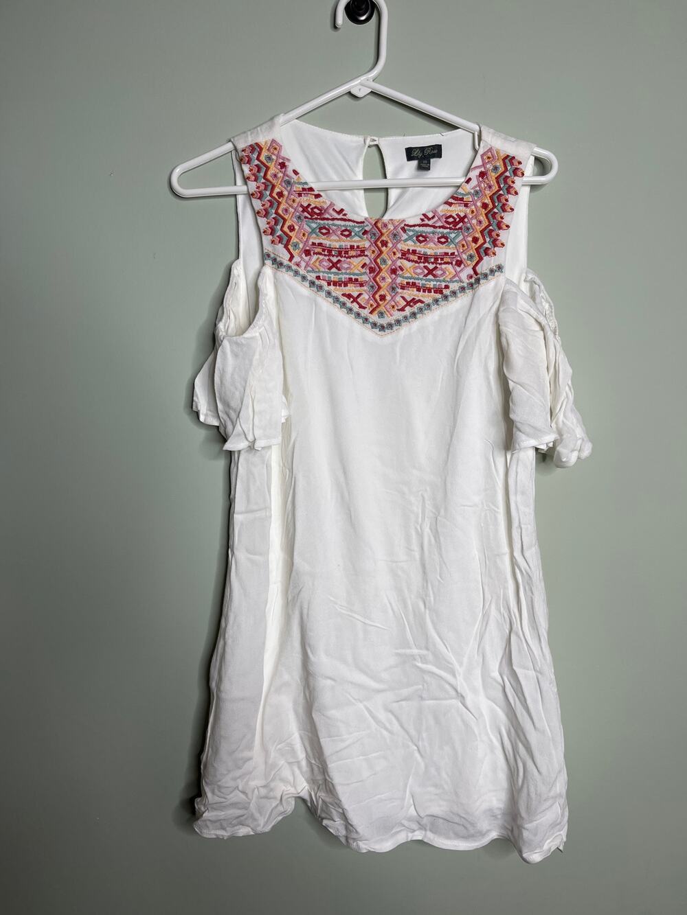 Lily Rose White Cold Shoulder Dress XS
